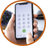 Anapa, Russia - October 3, 2019: Man hand holding iPhone 11 with call number on the screen. iPhone 11 was created and developed by the Apple inc.
