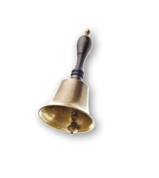 antique brass bell isolated on white background